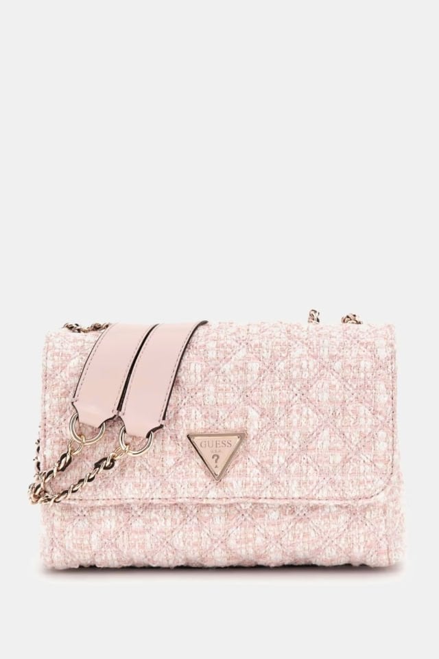 Guess Giully Payetli Tüvit Mini Çapraz Çanta Pembe