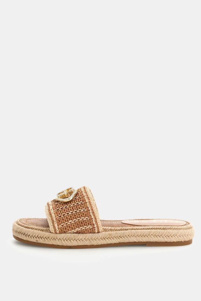 Guess Kaylis Logo Sandaletler Bej