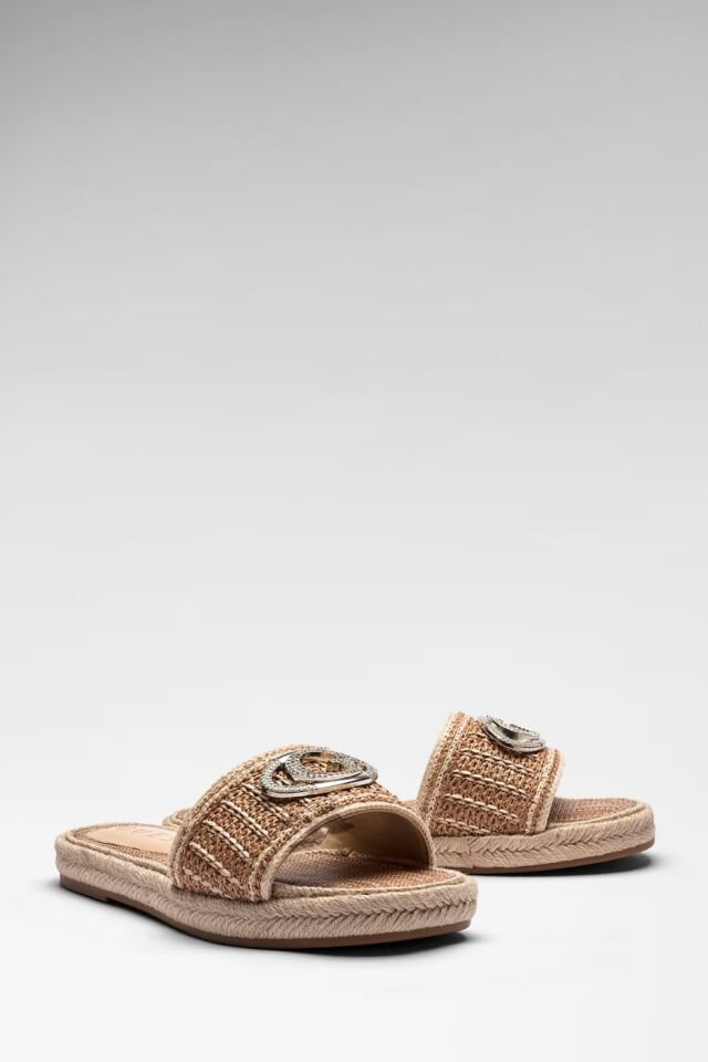 Guess Kaylis Logo Sandaletler Bej