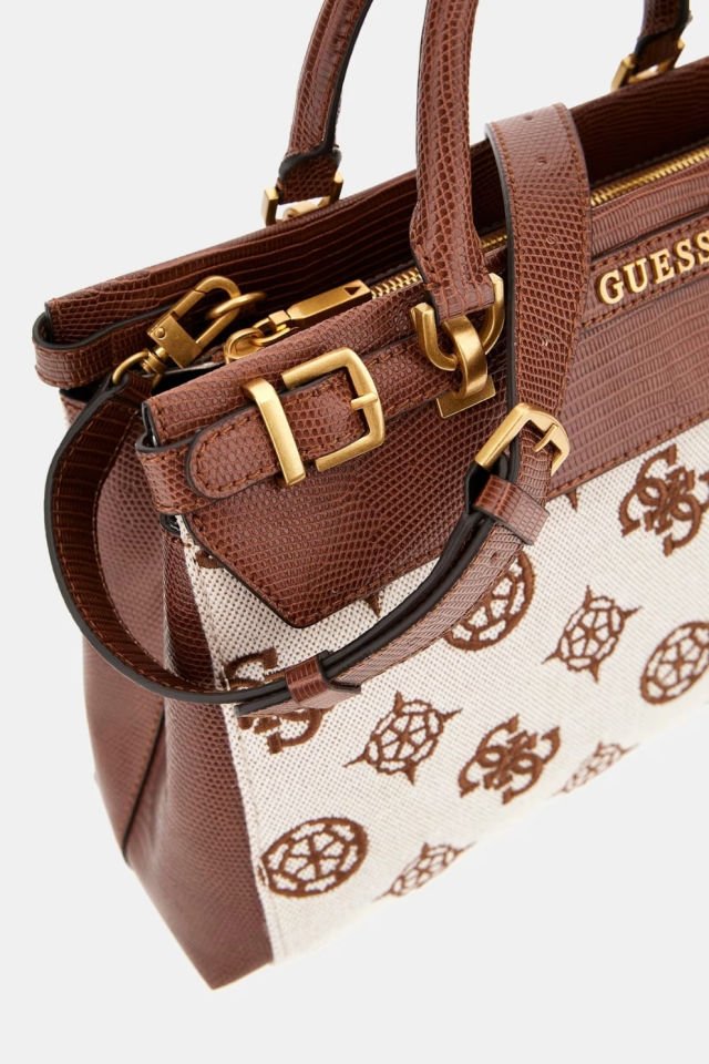 Guess Sestri 4G ve Peony Logolu El Çantası Kahverengi