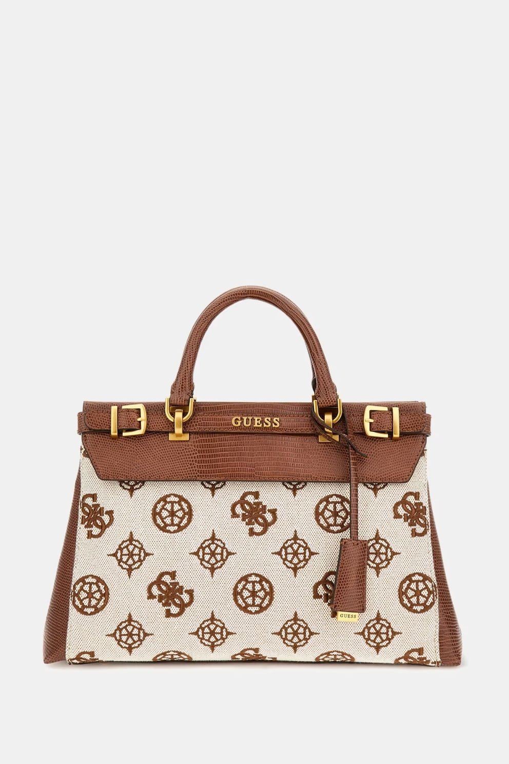 Guess Sestri 4G ve Peony Logolu El Çantası Kahverengi