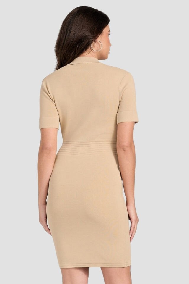 Guess Örme Elbise Slim Fit Bej
