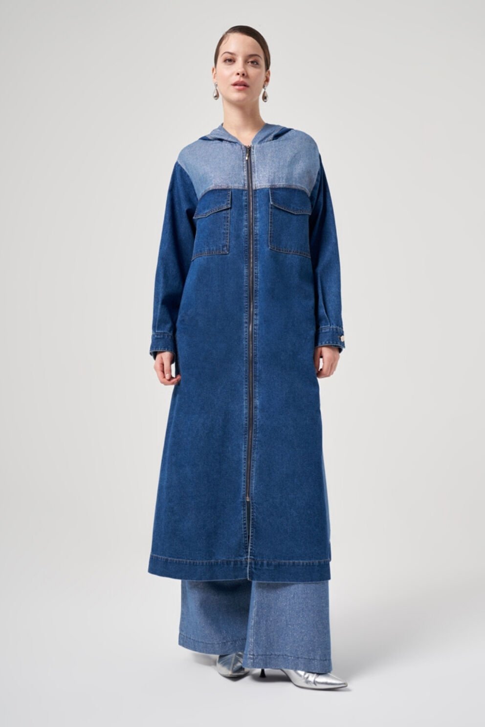 Mascara Parlak Lacivert Renk Pantolon