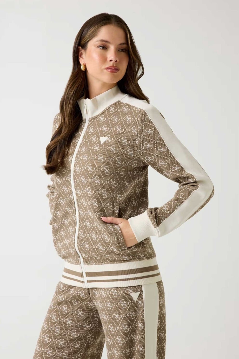 Guess Fermuarlı Sweatshirt Normal Kesim