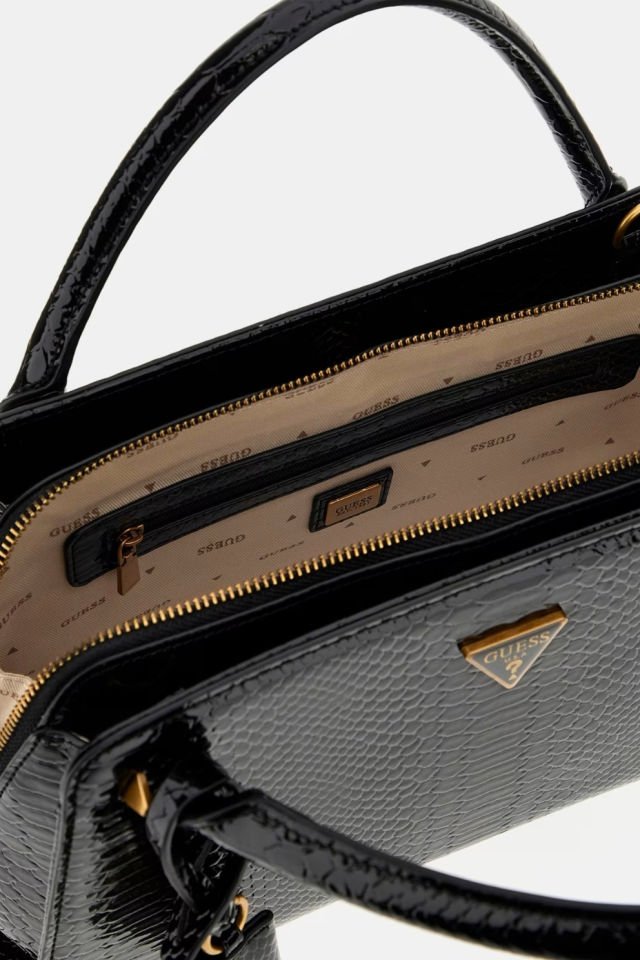 Guess Georgina Piton Desenli El Çantası Siyah