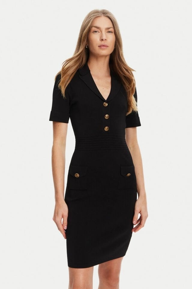 Guess Örme Elbise Slim Fit Siyah