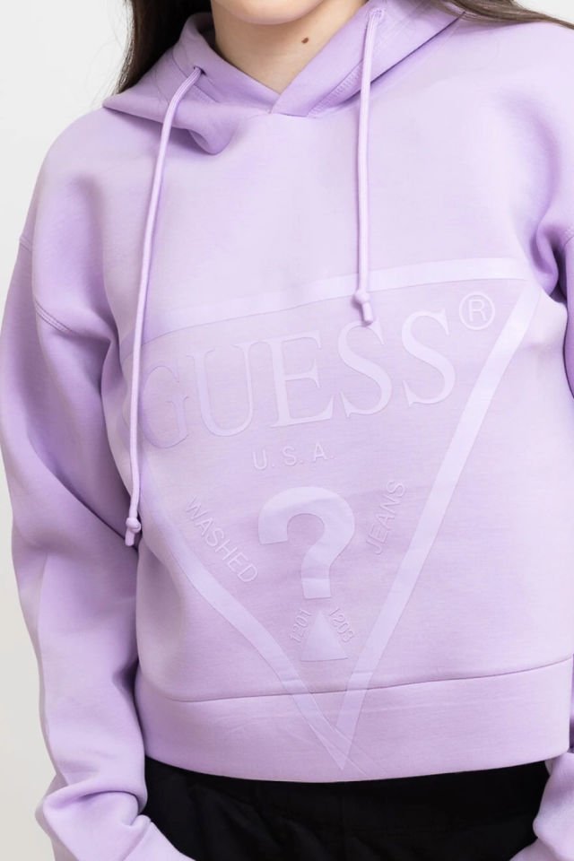 Guess Önde Üçgen Logolu Scuba Sweatshirt Mor