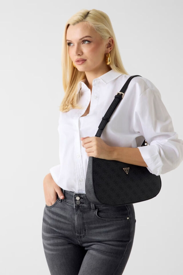 Guess Noelle 4G Logolu Omuz Çantası Siyah