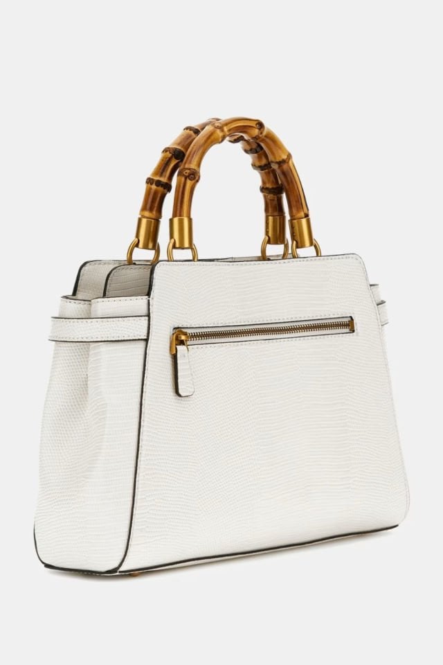 Guess Sibel Piton Desenli El Çantası Beyaz