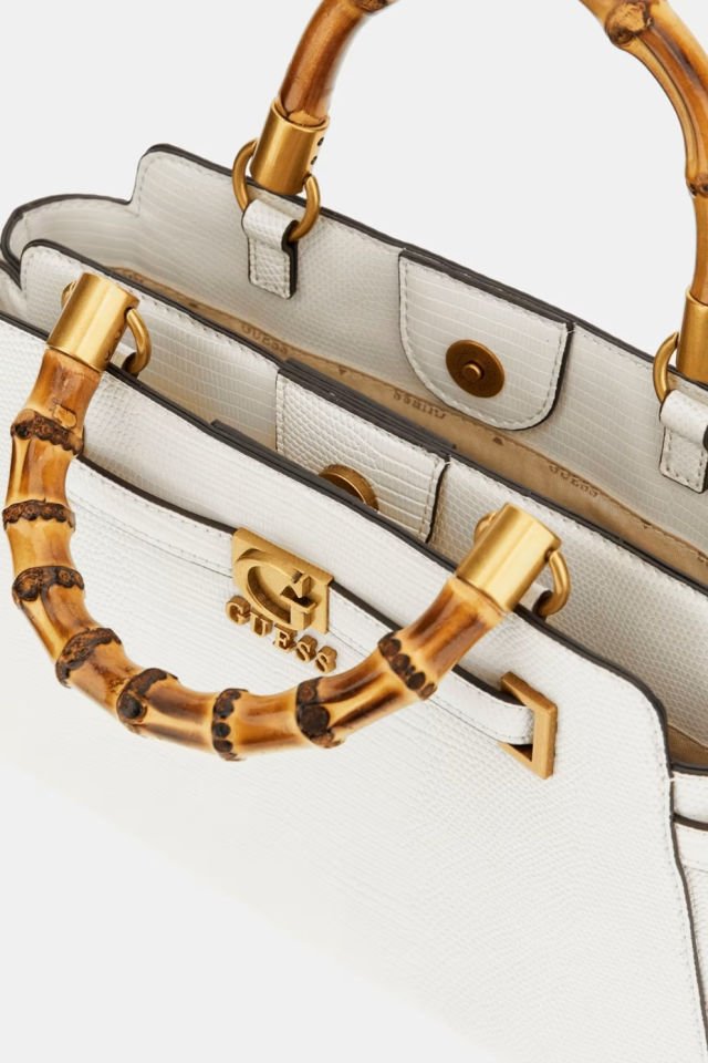 Guess Sibel Piton Desenli El Çantası Beyaz