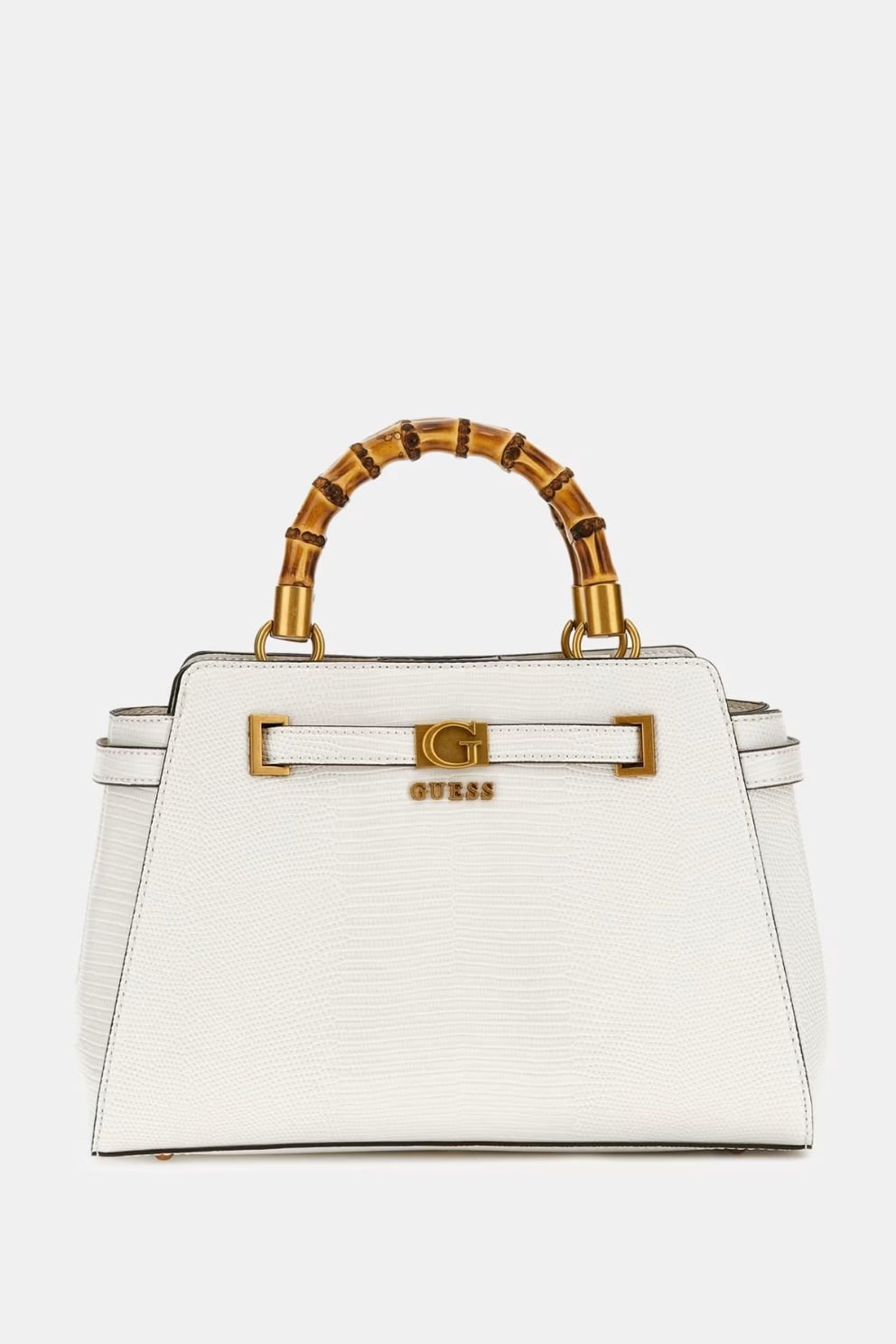 Guess Sibel Piton Desenli El Çantası Beyaz