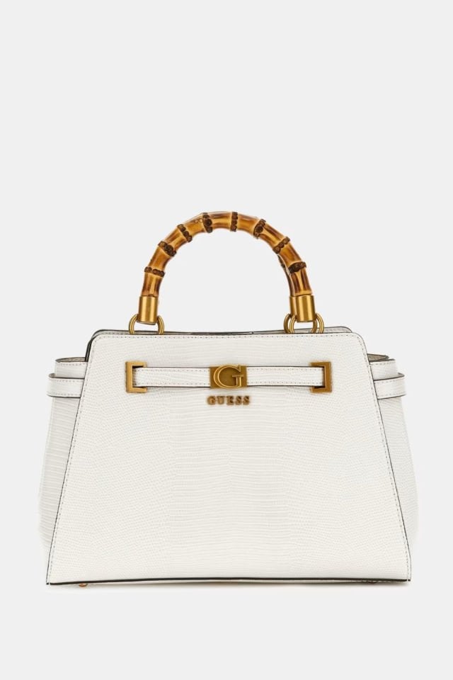 Guess Sibel Piton Desenli El Çantası Beyaz