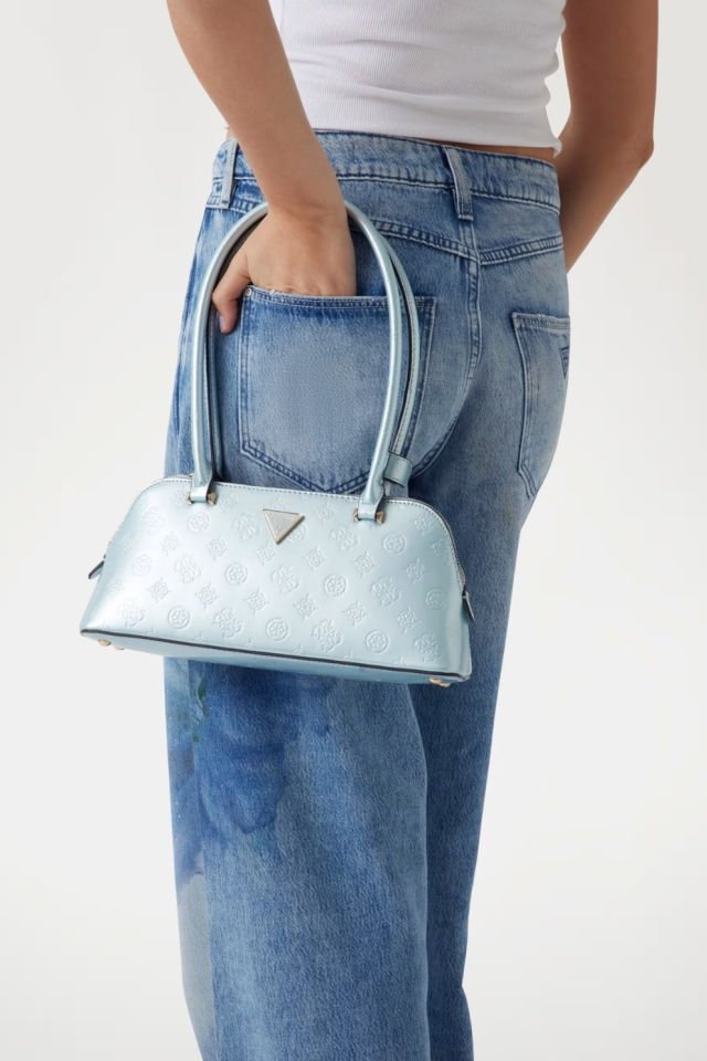 Guess Arnela 4G ve Peony Logolu Omuz Çantası Mavi