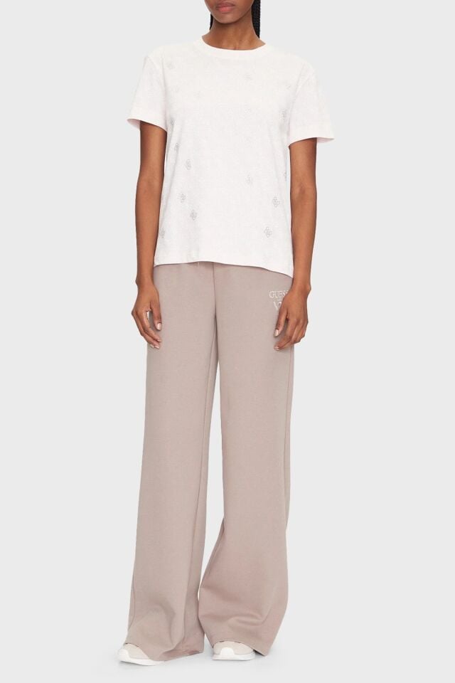 Chrysanta Tamamı 4G Logolu Pamuklu Regular Fit T Shirt  Açık Pembe