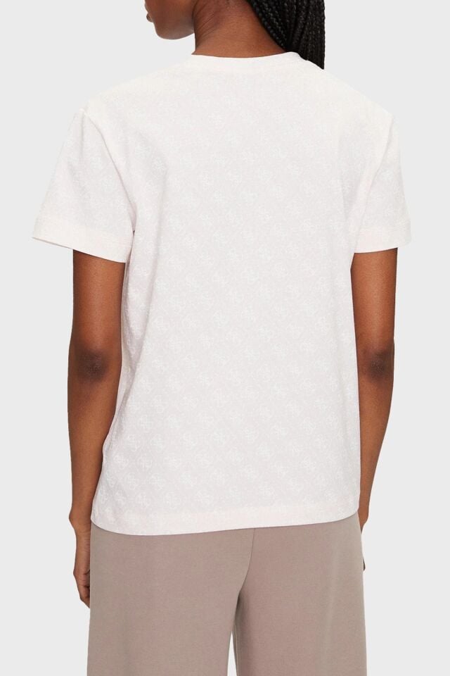 Chrysanta Tamamı 4G Logolu Pamuklu Regular Fit T Shirt  Açık Pembe