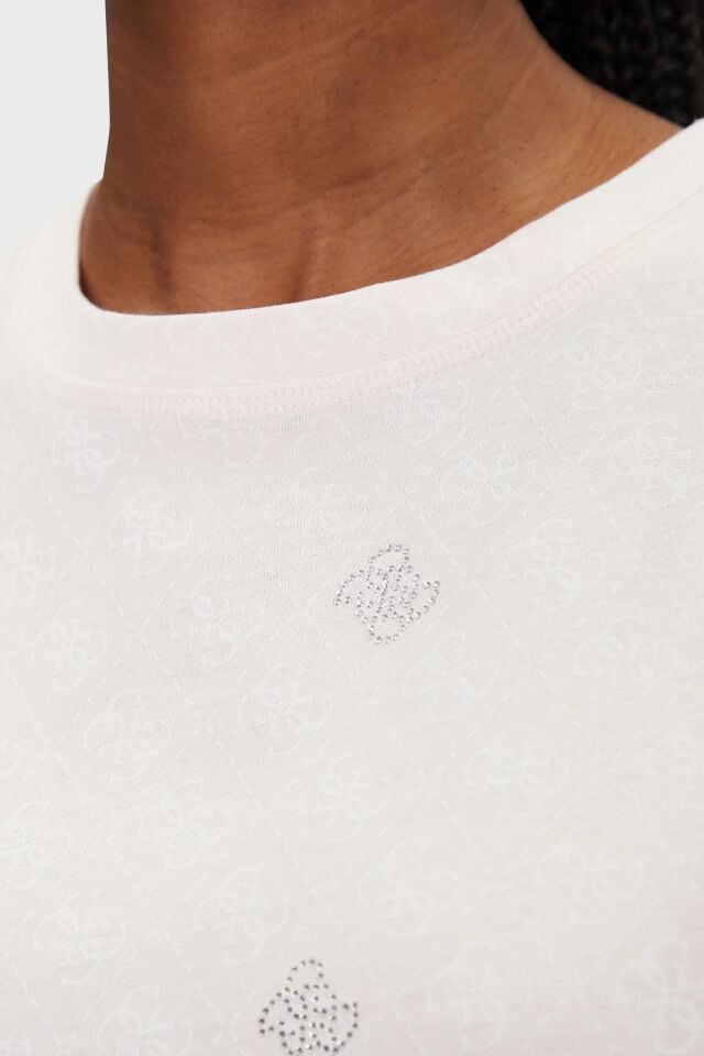 Chrysanta Tamamı 4G Logolu Pamuklu Regular Fit T Shirt  Açık Pembe