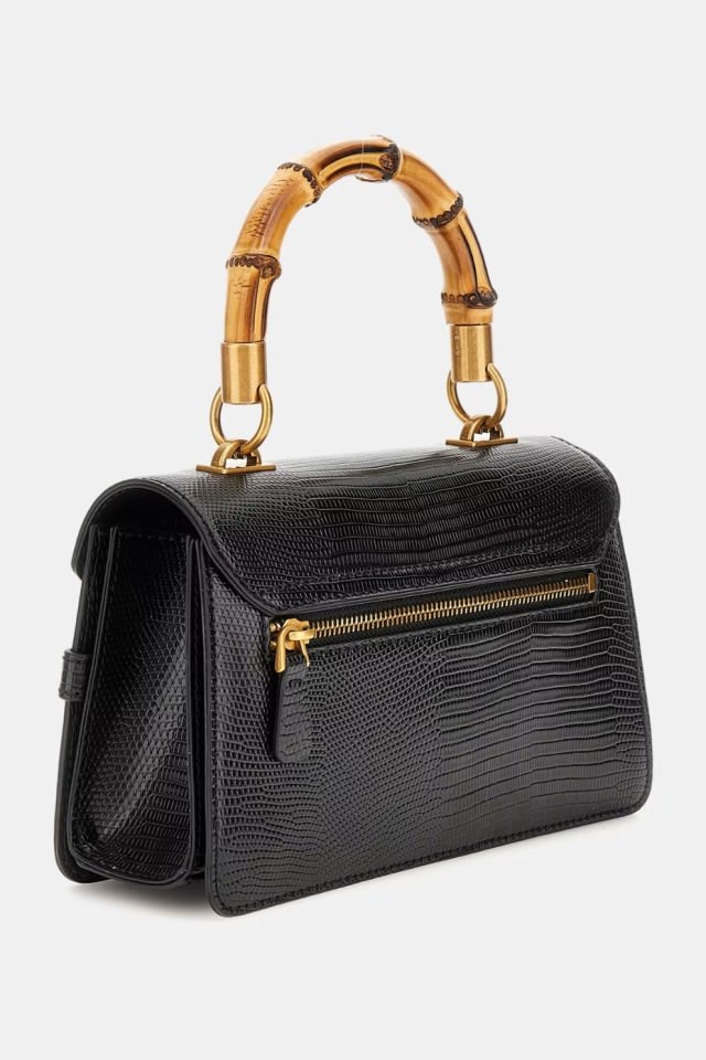 Guess Sibel Piton Desenli Mini El Çantası Siyah