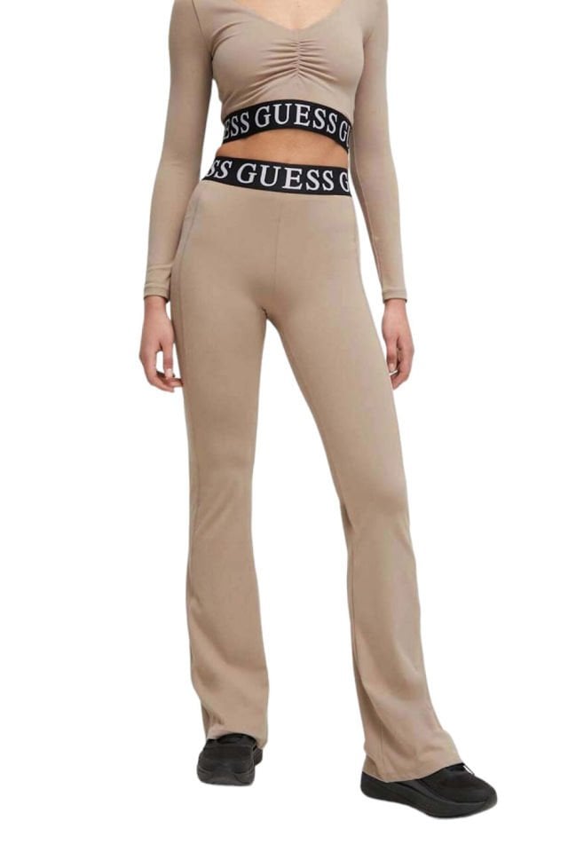 Guess Şerit Logolu İspanyol Paça Pantolon Bej