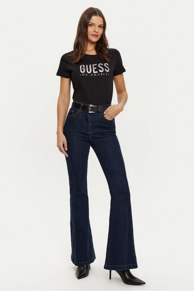 Guess Önü Logolu T-shirt Siyah