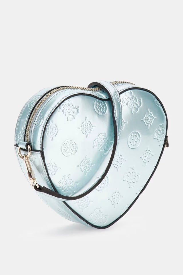 Guess Arnela 4G ve Peony Logolu Mini Çapraz Çanta Mavi