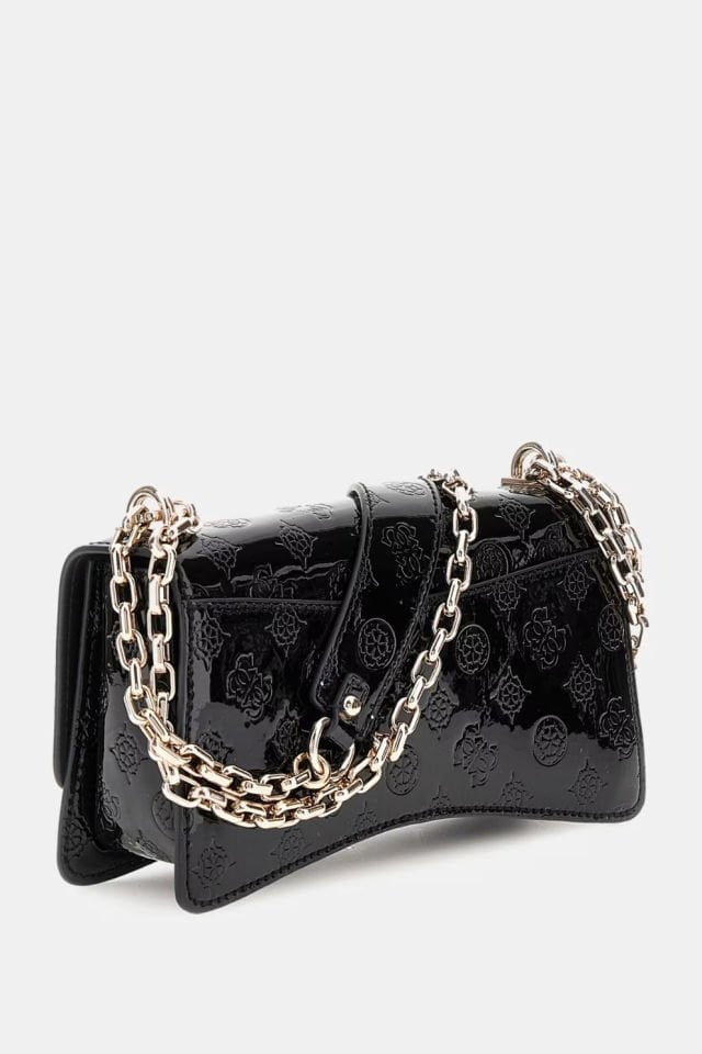 Guess Gerty 4G ve Peony Logolu Çapraz Çanta Siyah