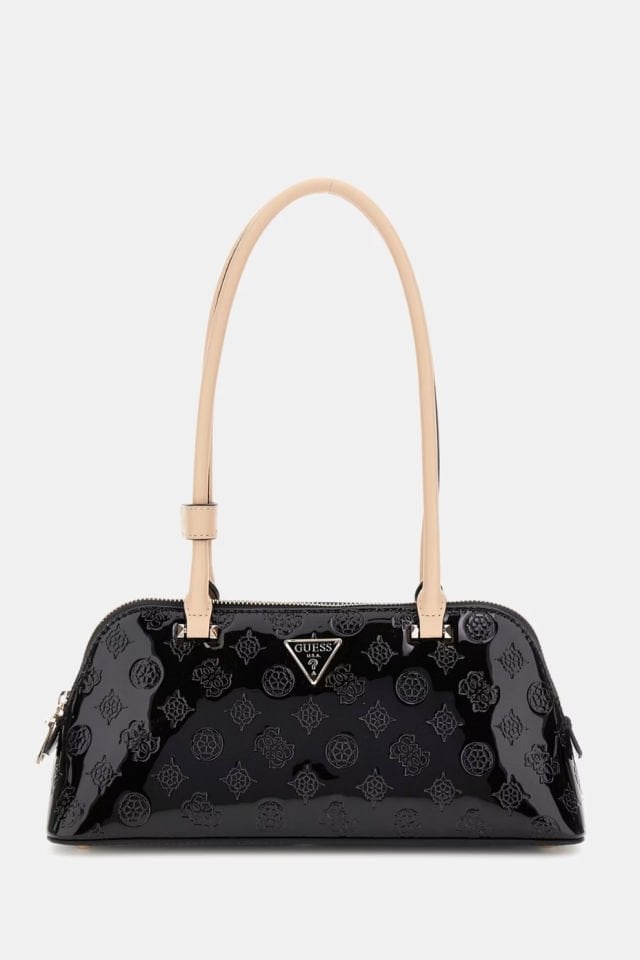 Guess Arnela 4G ve Peony Logolu Omuz Çantası Siyah