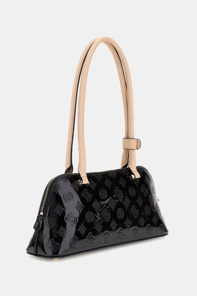 Guess Arnela 4G ve Peony Logolu Omuz Çantası Siyah