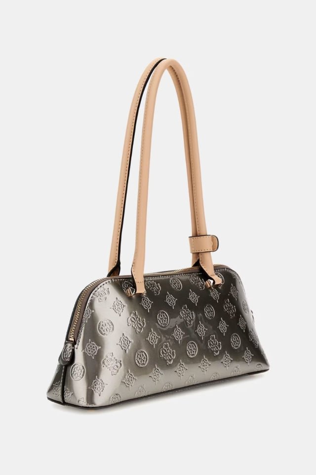 Guess Arnela 4G ve Peony Logolu Omuz Çantası Gri