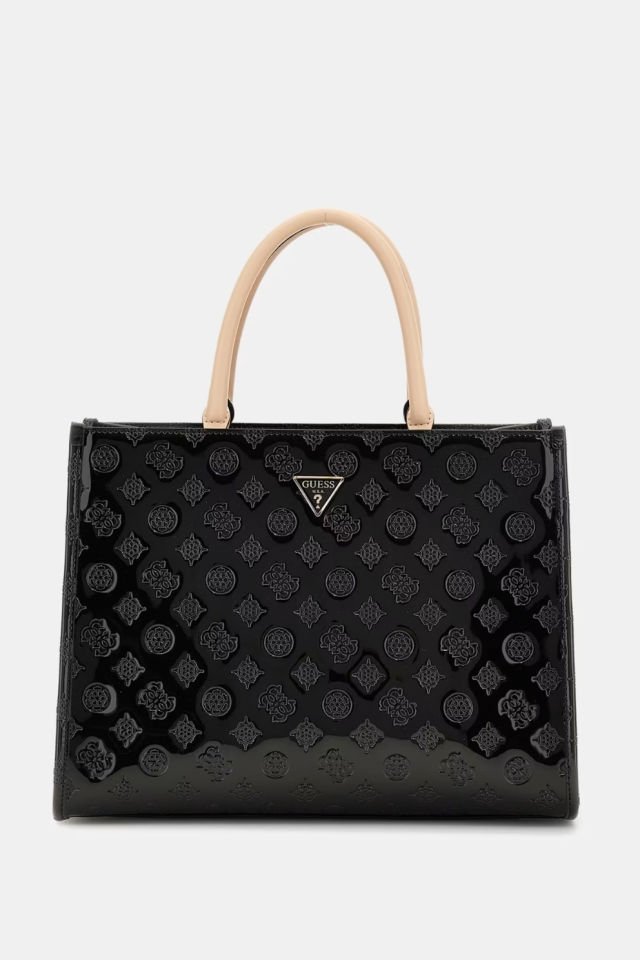 Guess Arnela 4G ve Peony Logolu El Çantası Siyah