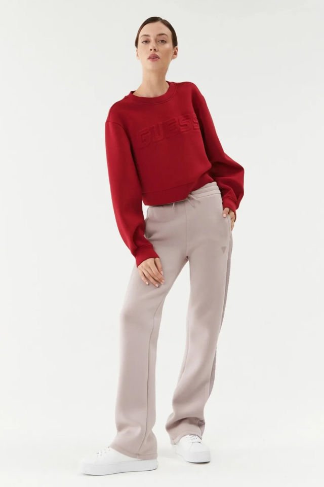 Guess Önde Logolu Kadın Sweatshirt Kırmızı