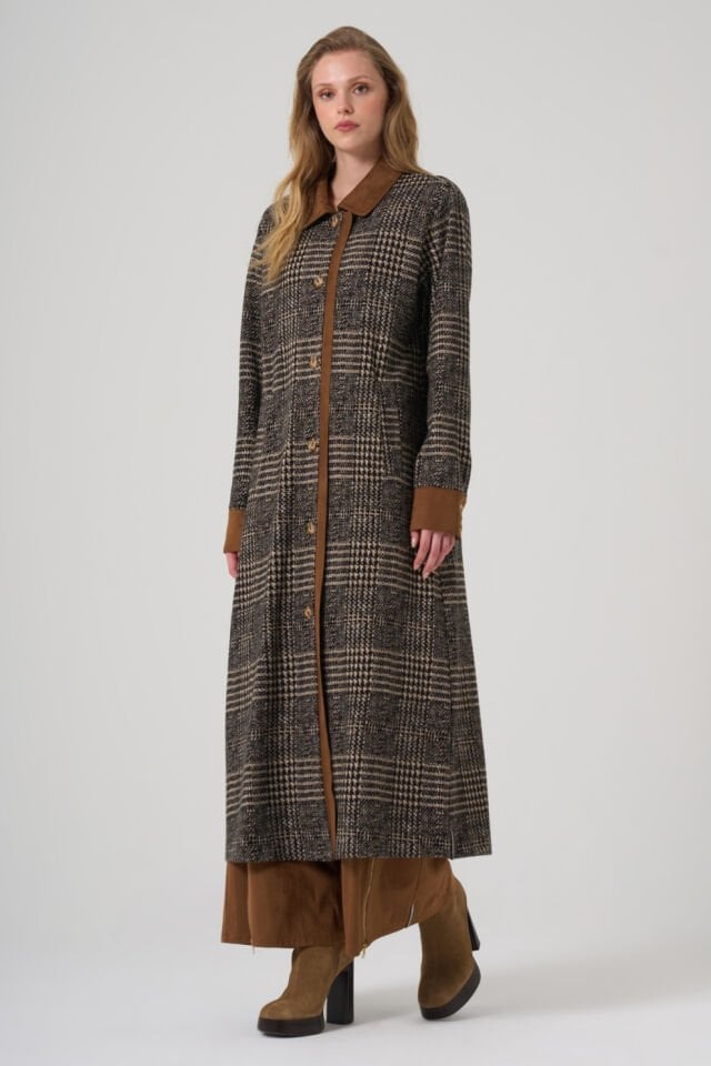 Mascara Süet Detaylı Ekose Kap