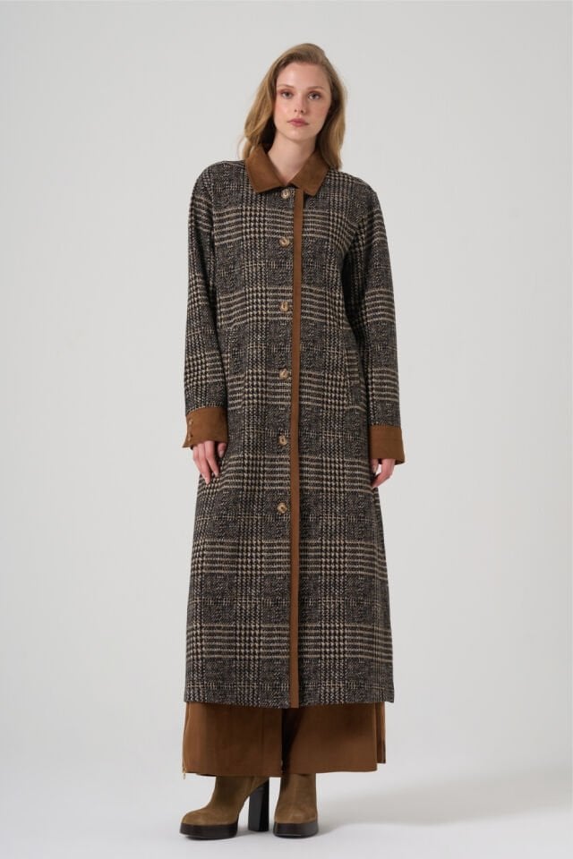 Mascara Süet Detaylı Ekose Kap