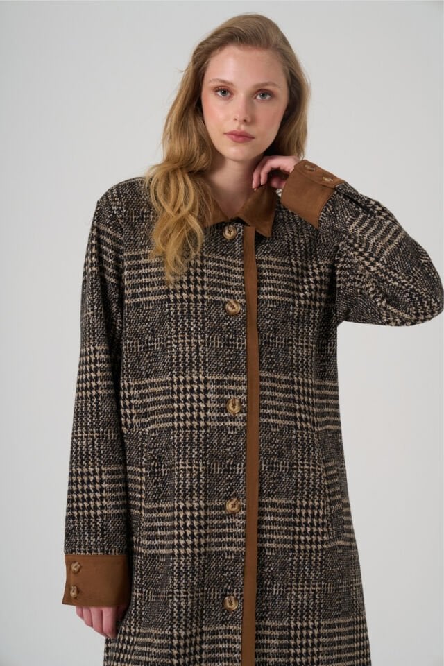 Mascara Süet Detaylı Ekose Kap