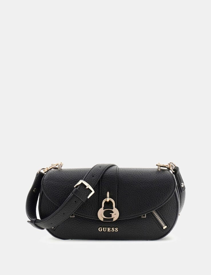 Guess Jessa Kapaklı Çapraz Askılı Çanta Siyah