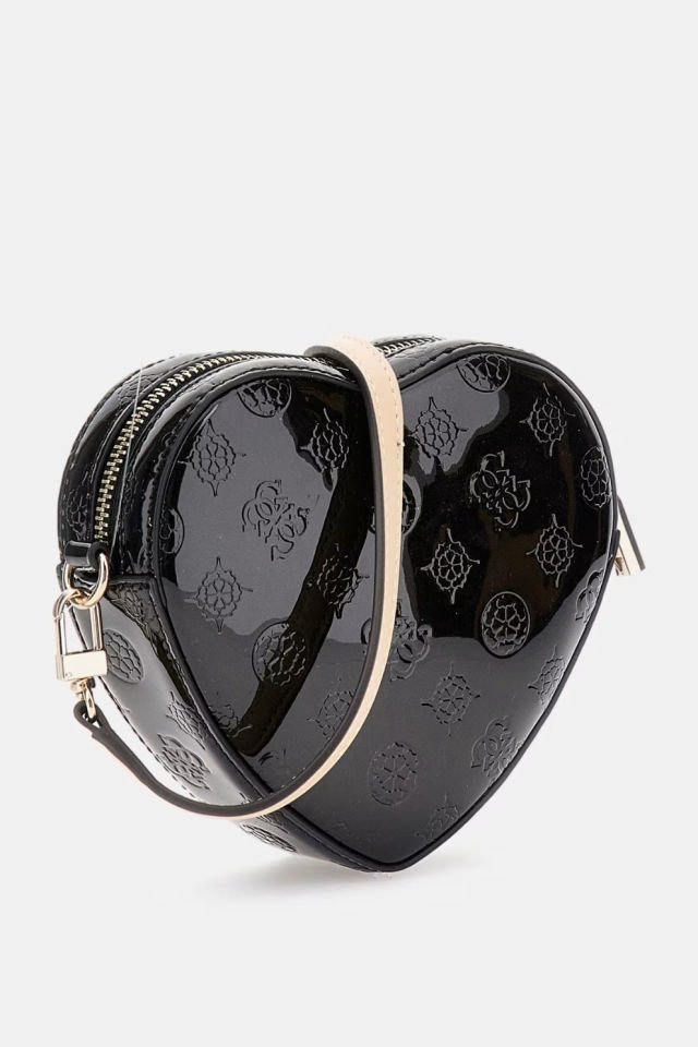 Guess Arnela 4G ve Peony Logolu Mini Çapraz Çanta Siyah