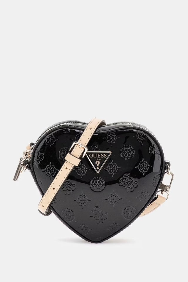 Guess Arnela 4G ve Peony Logolu Mini Çapraz Çanta Siyah