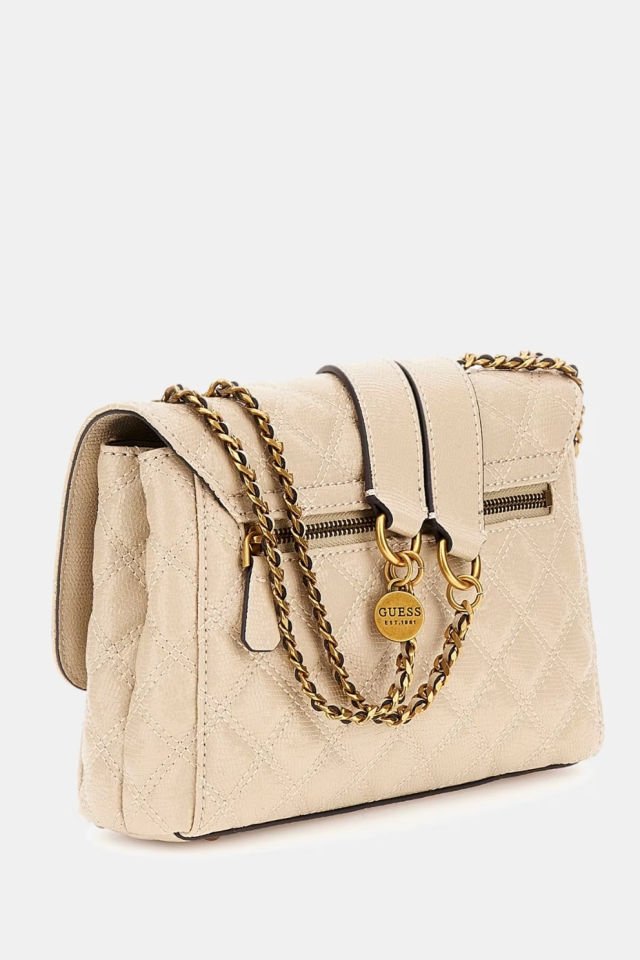 Guess Giully Kapitoneli Çapraz Çanta Beyaz