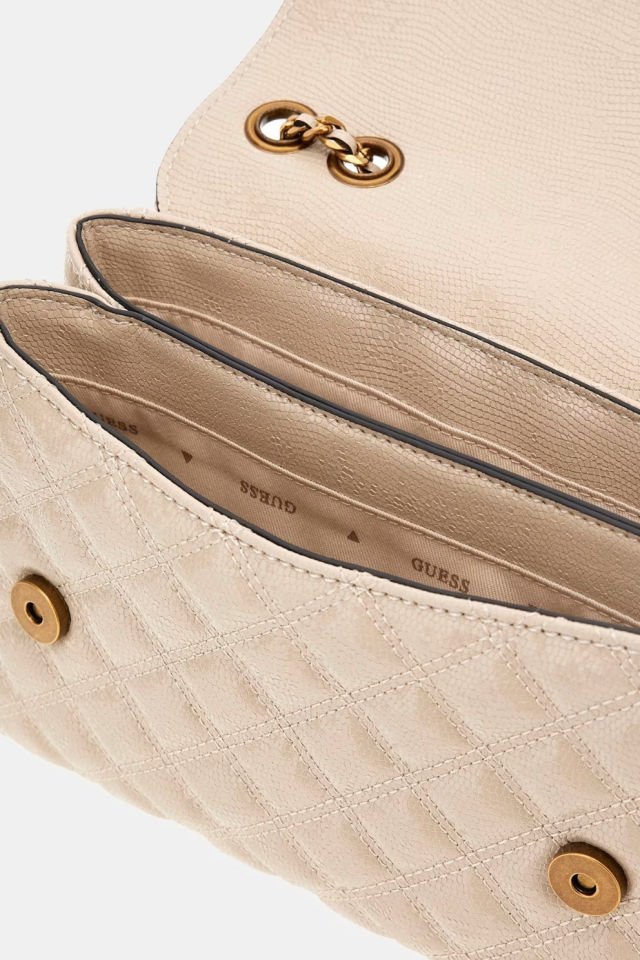 Guess Giully Kapitoneli Çapraz Çanta Beyaz