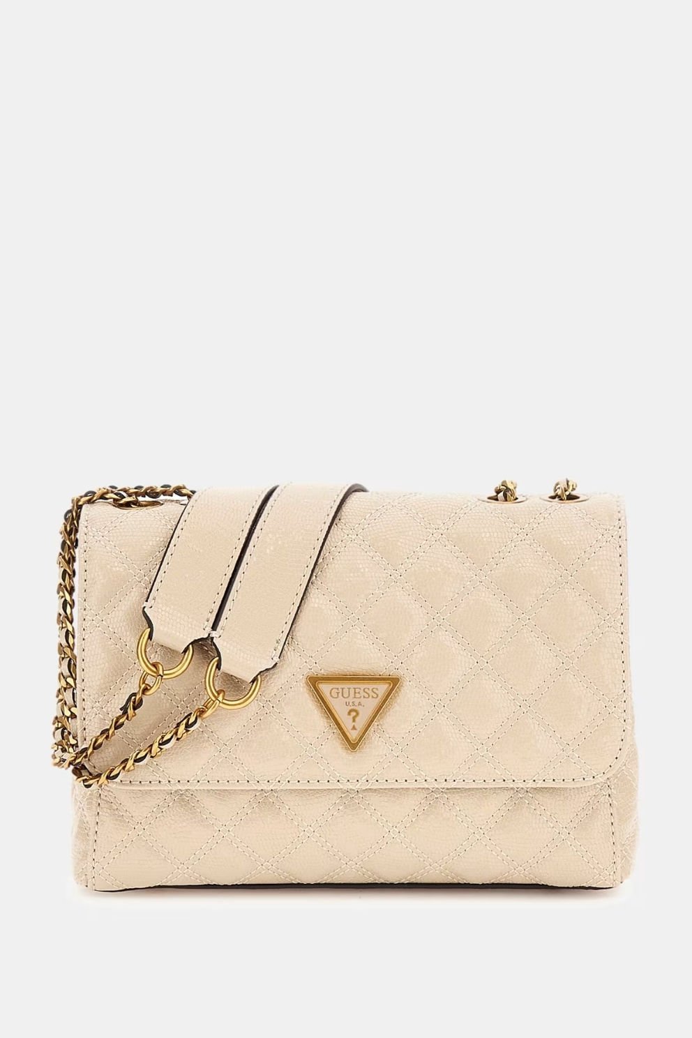 Guess Giully Kapitoneli Çapraz Çanta Beyaz