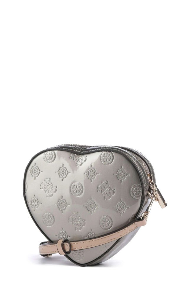 Guess Arnela 4G ve Peony Logolu Mini Çapraz Çanta Gri