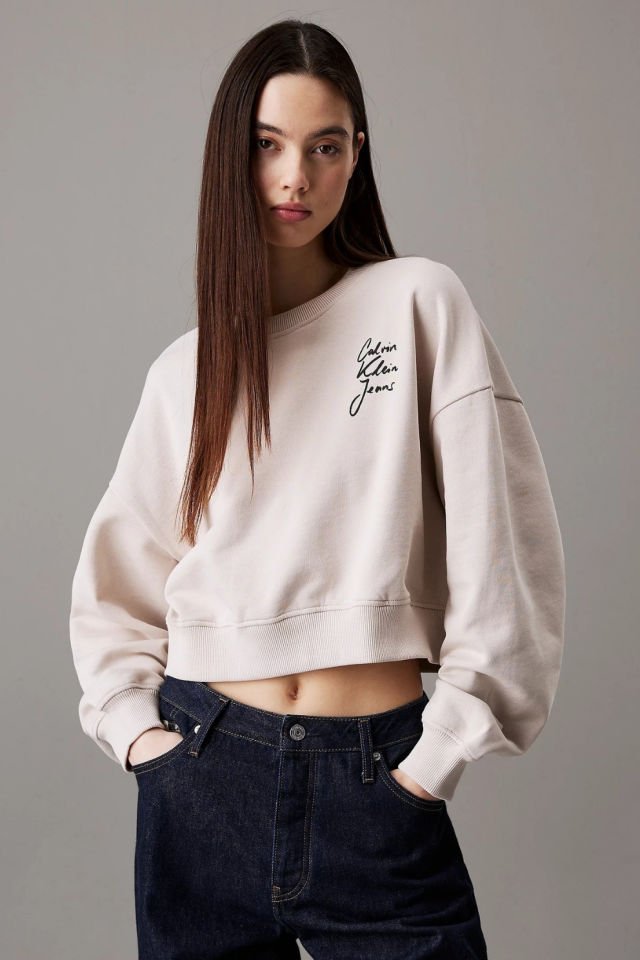 Calvin Klein Boxy Pamuklu Havlu Sweatshirt