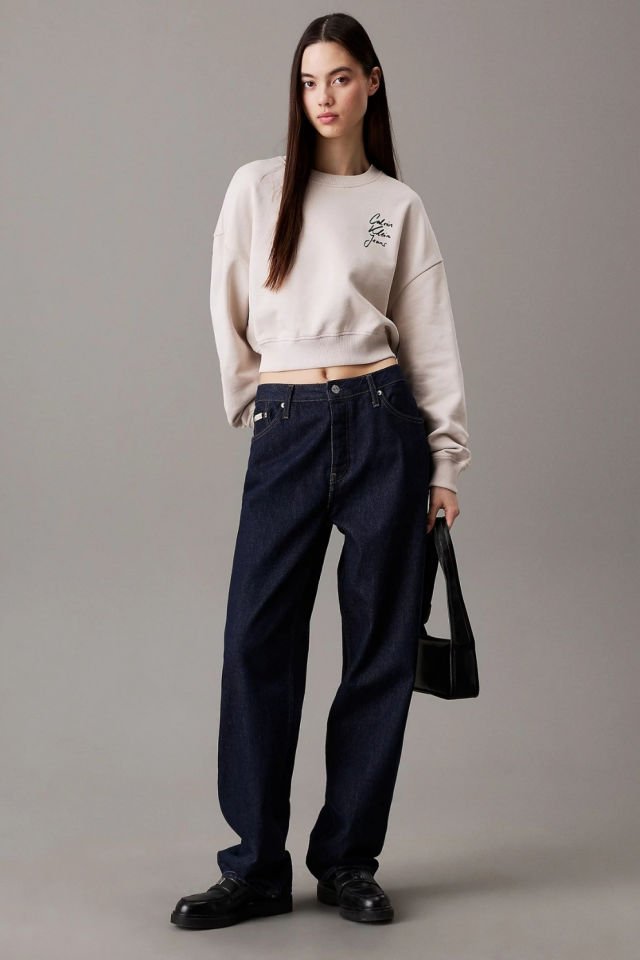 Calvin Klein Boxy Pamuklu Havlu Sweatshirt