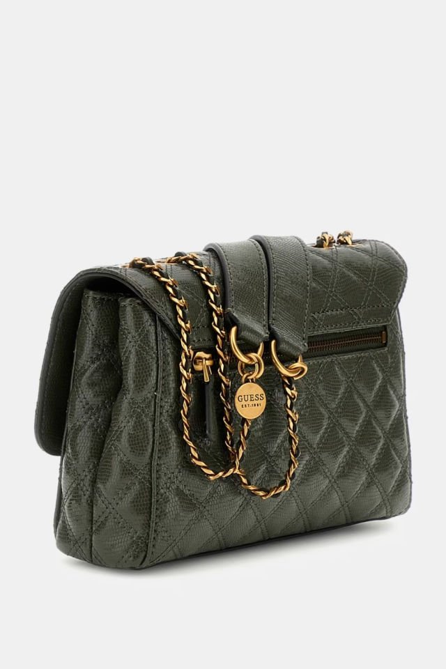 Guess Giully Kapitoneli Çapraz Çanta Yeşil