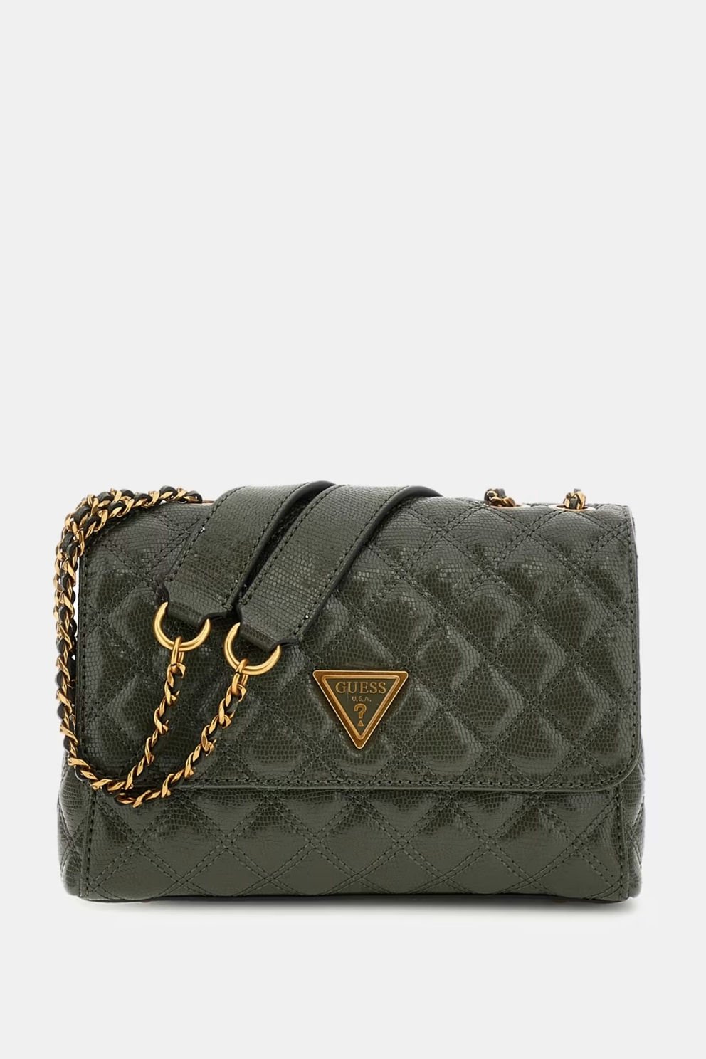 Guess Giully Kapitoneli Çapraz Çanta Yeşil