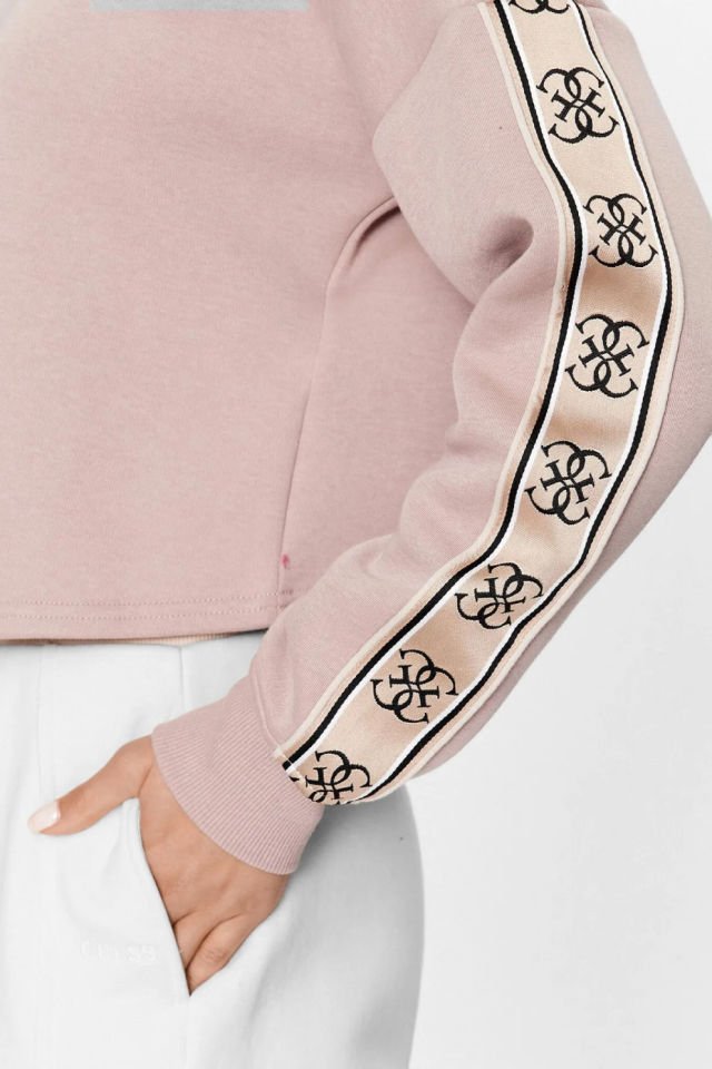 Guess Şerit Logolu Sweatshirt Bej