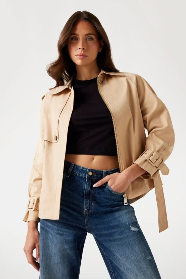 Guess Kısa Trençkot Karamel