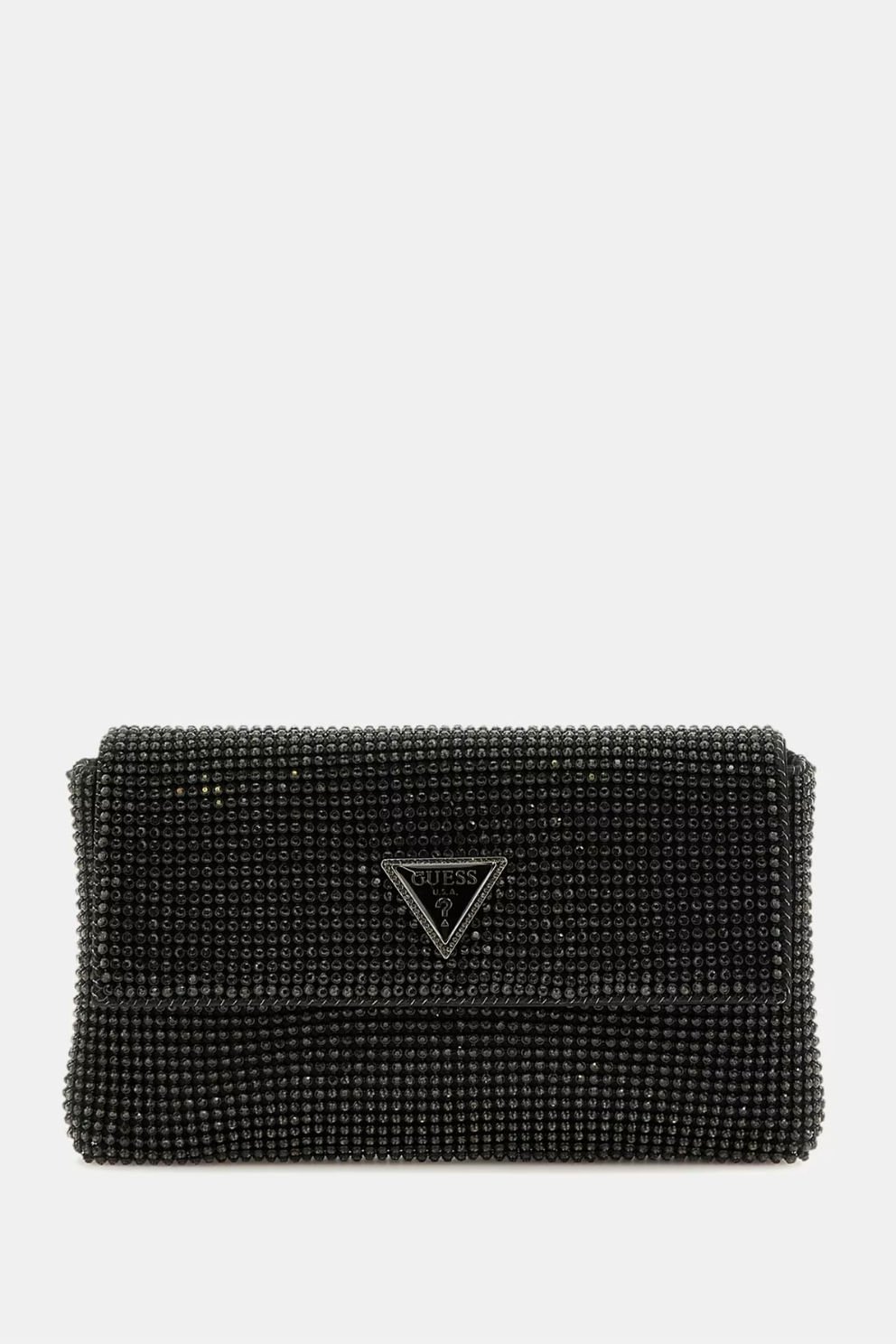 Guess Zalina Taşlı Mini Çapraz Çanta Siyah