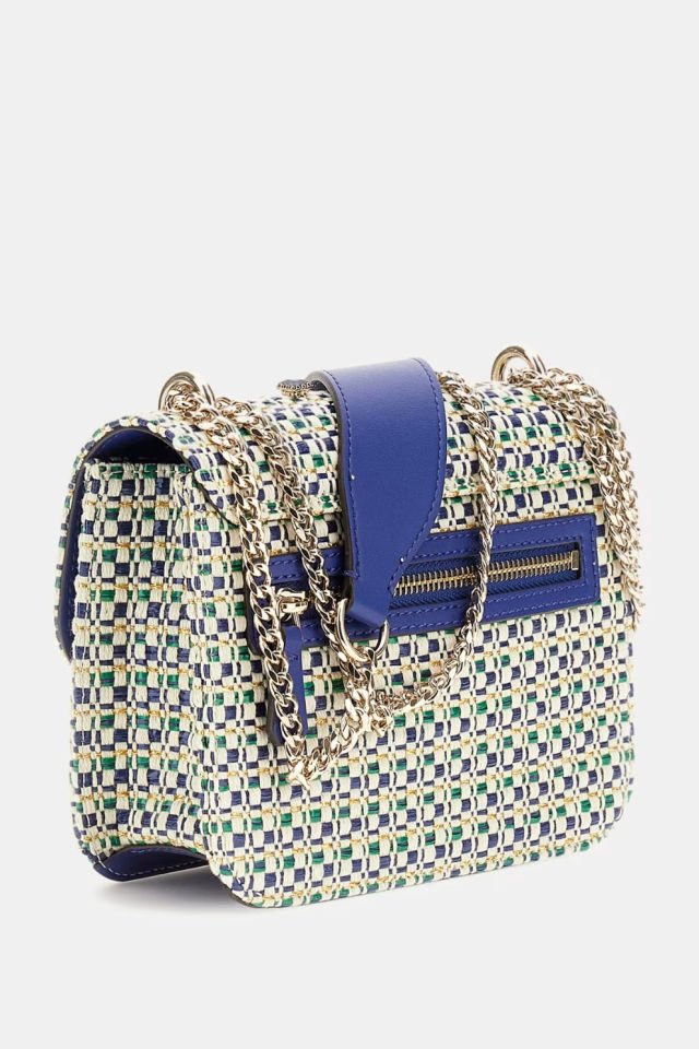 Guess Beauvoir Mücevher Detaylı Mini Çapraz Çanta Mavi