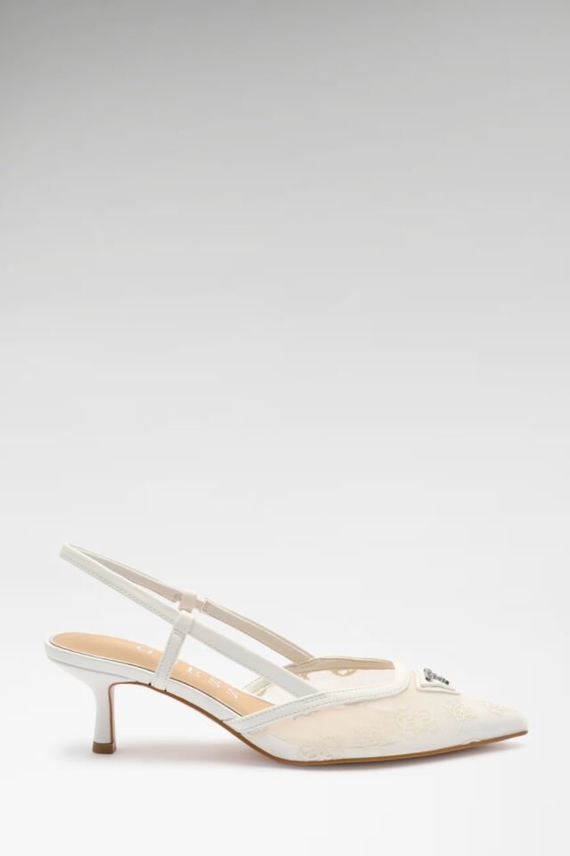 Guess Yanno Logo Slingback Beyaz