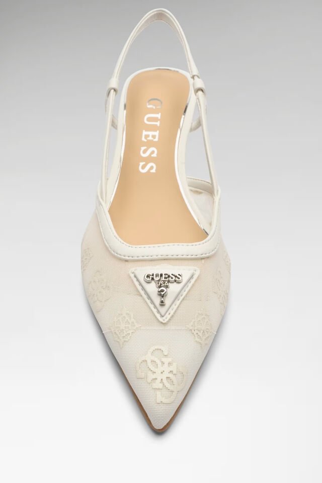 Guess Yanno Logo Slingback Beyaz